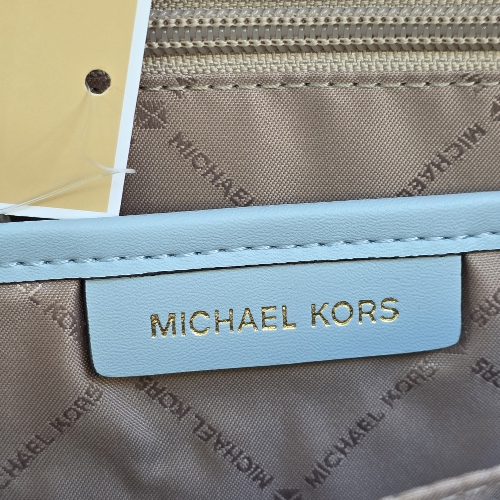 Michael Kors Jayce Logo Medium Blue Backpack - Picture 7 of 11